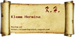 Klemm Hermina névjegykártya